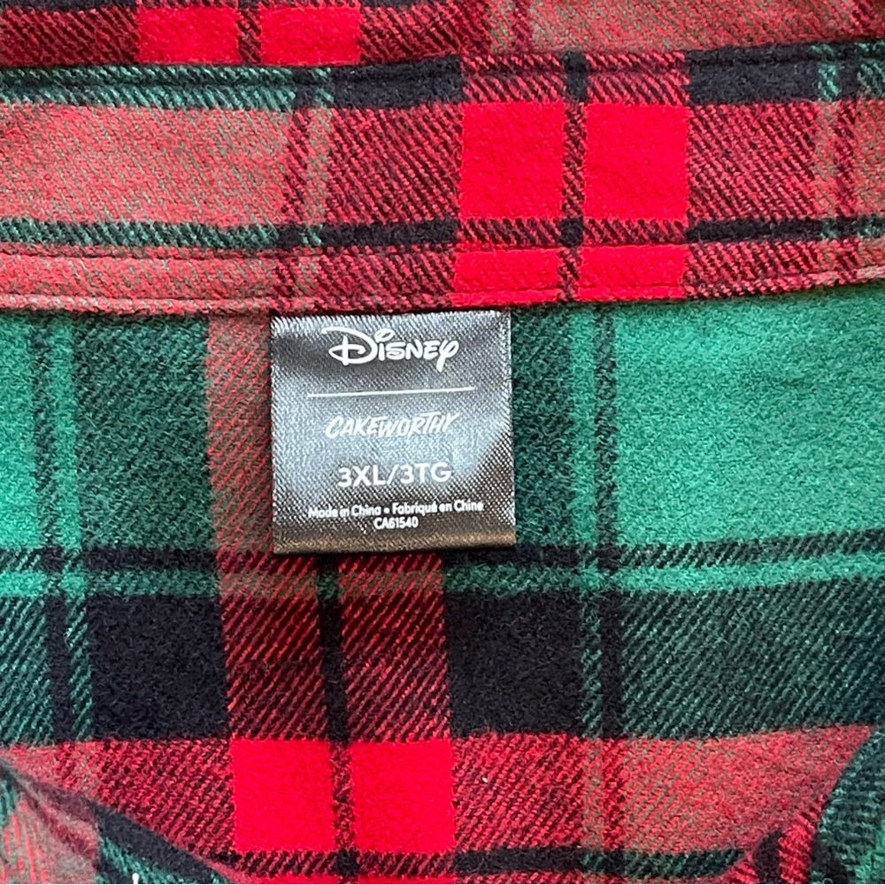 Cakeworthy | Disney Santa Mickey Mouse Flannel Shirt | Size: 3XL - Picture 7 of 8